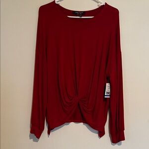 Karen Kane Deep Red Long Sleeve Top